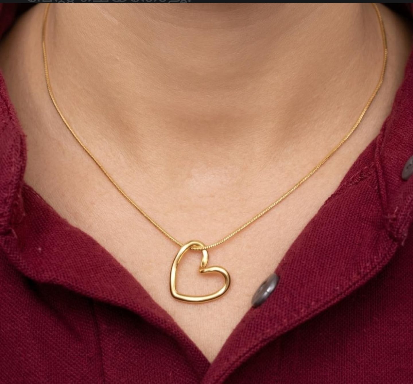Waterproof 18K Gold PVD Plated Double Layered Heart Necklace - Hypoallergenic & Anti-Tarnish